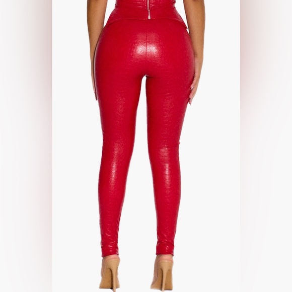 Naked Wardrobe - Oh So Tight Crocodile Faux Leather Leggings- Sz: SMALL - Picture 3 of 6